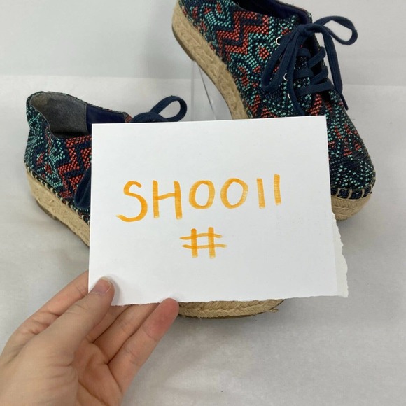 Indigo Rd Shoes Womens Sz 6 Leisa Espadrille Navy Blue‎ Beaded Lace Up Flats New - Picture 8 of 8